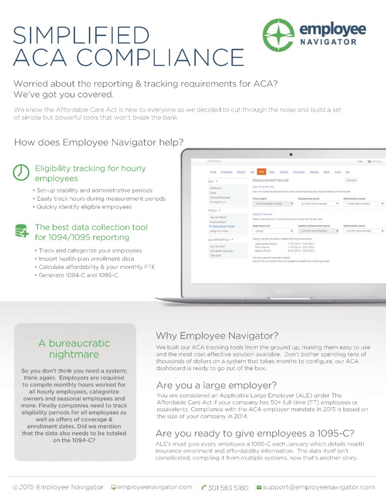 Employee Navigator Simplified ACA Compliance