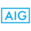 AIG Insurance Logo, light blue letters AIG inside a blue outline box.
