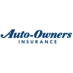 Auto-Owners Insurance logo, blue script boldface.