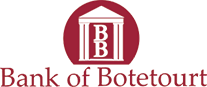 Bank of Botetourt logo, two B's beneath A roof flanked by Greek columns.