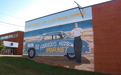 Hudson Hornet mural in Sanford, NC.