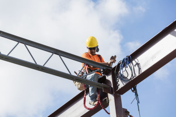 ironworker on steel beam